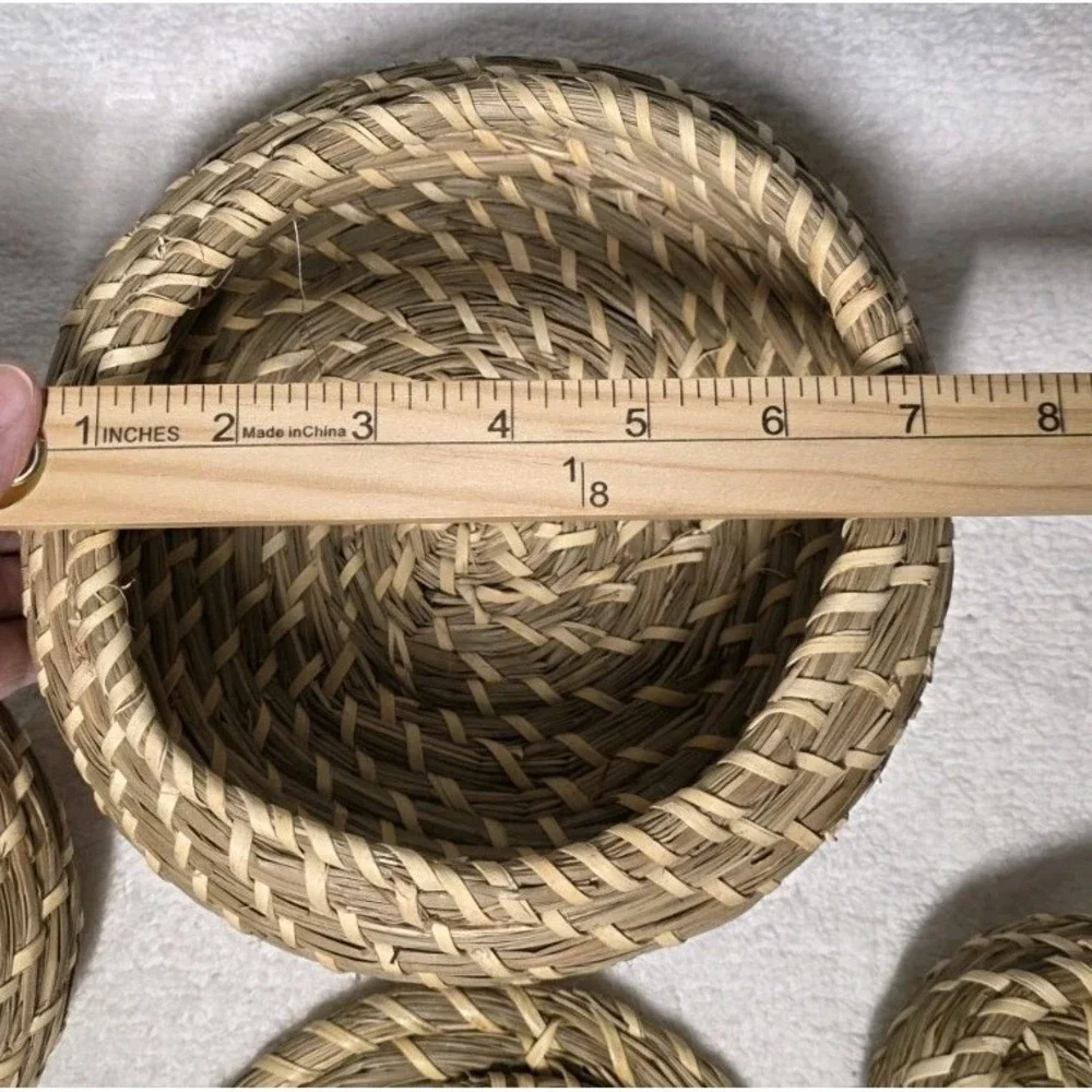 Vintage Nesting Baskets Sweet grass Round Set 3